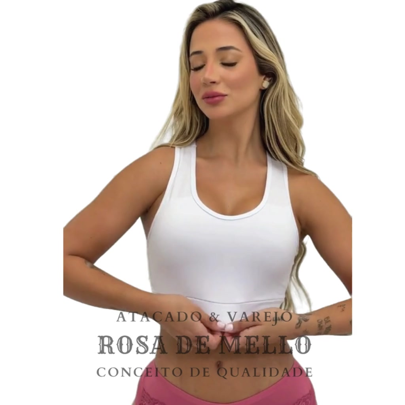 Kit 2 Top Academia Fitness Sustentação Nadador Regata Adulto Feminino Roupa Roupas Lingerie