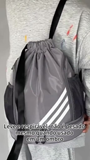 Bolsa com Corda Impermeavel Compartimento para Tenis Mochila Esportiva Academia