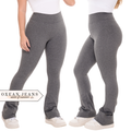 Calça Legging Flare Flanelada Leg Boca De Sino Bailarina Grossa Zero Transparência