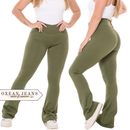 Calça Legging Flare Flanelada Leg Boca De Sino Bailarina Grossa Zero Transparência