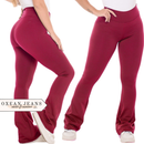 Calça Legging Flare Flanelada Leg Boca De Sino Bailarina Grossa Zero Transparência