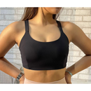 Top Academia Fitness Duplo Poliamida Alça Grossa Com Sustentação