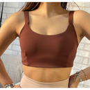 Top Academia Fitness Duplo Poliamida Alça Grossa Com Sustentação
