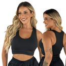 Kit 2 Top Academia Fitness Sustentação Nadador Regata Adulto Feminino Roupa Roupas Lingerie