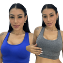 Kit 2 Top Academia Fitness Sustentação Nadador Regata Adulto Feminino Roupa Roupas Lingerie