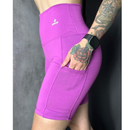Short Academia Fitness Feminino Com Bolso e Cintura Alta