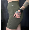 Short Academia Fitness Feminino Com Bolso e Cintura Alta