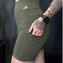 Short Academia Fitness Feminino Com Bolso e Cintura Alta