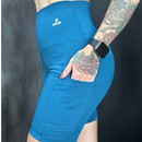 Short Academia Fitness Feminino Com Bolso e Cintura Alta