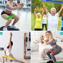 kit 5 Faixas Elástica de Resistência para yoga Pilates Treino Academia