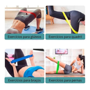 kit 5 Faixas Elástica de Resistência para yoga Pilates Treino Academia