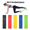kit 5 Faixas Elástica de Resistência para yoga Pilates Treino Academia
