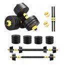 Kit Halteres 3 em 1 40kg Anilha Barra Musculação Academia Peso Ajustável Segurança e Durabilidade