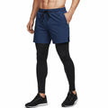 Calça Legging Masculina 2 em 1 com Shorts de Compressão, Bolso para Celular, Academia e Corrida