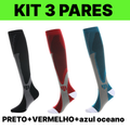 kit 3 Pares Meiaos De Compressão Correndo Esportivas De Ciclismo Joelho De Alta Varizes Alívio Da Dor Plantar AntiFadiga