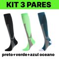 kit 3 Pares Meiaos De Compressão Correndo Esportivas De Ciclismo Joelho De Alta Varizes Alívio Da Dor Plantar AntiFadiga