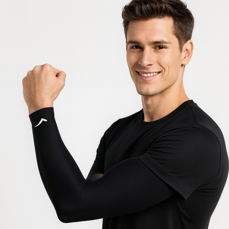 1 Par de Manguito Proteção Uv 45+ Braço Vôlei Basquete Futebol Triathlon Corrida Ciclismo Original Fenix