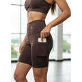 Short Academia Fitness Feminino Com Bolso e Cintura Alta
