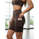 Short Academia Fitness Feminino Com Bolso e Cintura Alta
