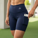 Short Academia Fitness Feminino Com Bolso e Cintura Alta