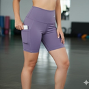 Short Academia Fitness Feminino Com Bolso e Cintura Alta