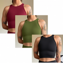 Kit 3 top fitness feminino top academia feminino top suplex firme top esportivo com sustentação top treino feminino