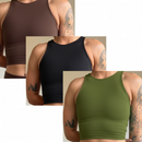 Kit 3 top fitness feminino top academia feminino top suplex firme top esportivo com sustentação top treino feminino