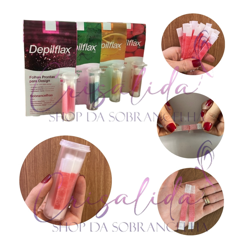 Kit 56 Tiras de Cera para Sobrancelhas e Buço| Depilflax | Depilação Rapida