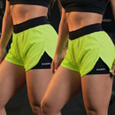 KIT COM 2 SHORTS FEMININO 2 EM 1 FEMININO DRY FIT C/ Bolso Porta Celular Kaizen Academia, Treino