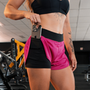 KIT COM 2 SHORTS FEMININO 2 EM 1 FEMININO DRY FIT C/ Bolso Porta Celular Kaizen Academia, Treino