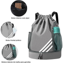 Bolsa com Corda Impermeavel Compartimento para Tenis Mochila Esportiva Academia