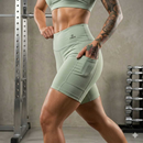 Short Academia Fitness Feminino Com Bolso e Cintura Alta