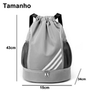 Bolsa com Corda Impermeavel Compartimento para Tenis Mochila Esportiva Academia