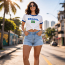 Camiseta Feminina Brasil Copa 2026 Estampada | Conforto e Estilo Verde e Amarelo