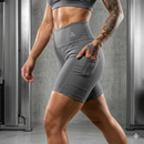 Short Academia Fitness Feminino Com Bolso e Cintura Alta