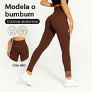 Calça Legging Canelada Premium de Cintura Alta Sem Costura Academia Feminina Elástica e Fitness