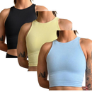 Kit 3 top fitness feminino top academia feminino top suplex firme top esportivo com sustentação top treino feminino