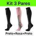kit 3 Pares Meiaos De Compressão Correndo Esportivas De Ciclismo Joelho De Alta Varizes Alívio Da Dor Plantar AntiFadiga