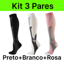 kit 3 Pares Meiaos De Compressão Correndo Esportivas De Ciclismo Joelho De Alta Varizes Alívio Da Dor Plantar AntiFadiga