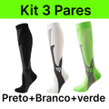 kit 3 Pares Meiaos De Compressão Correndo Esportivas De Ciclismo Joelho De Alta Varizes Alívio Da Dor Plantar AntiFadiga