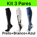 kit 3 Pares Meiaos De Compressão Correndo Esportivas De Ciclismo Joelho De Alta Varizes Alívio Da Dor Plantar AntiFadiga