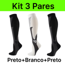 kit 3 Pares Meiaos De Compressão Correndo Esportivas De Ciclismo Joelho De Alta Varizes Alívio Da Dor Plantar AntiFadiga