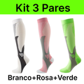 kit 3 Pares Meiaos De Compressão Correndo Esportivas De Ciclismo Joelho De Alta Varizes Alívio Da Dor Plantar AntiFadiga