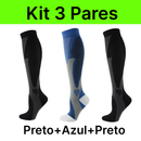 kit 3 Pares Meiaos De Compressão Correndo Esportivas De Ciclismo Joelho De Alta Varizes Alívio Da Dor Plantar AntiFadiga
