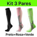 kit 3 Pares Meiaos De Compressão Correndo Esportivas De Ciclismo Joelho De Alta Varizes Alívio Da Dor Plantar AntiFadiga