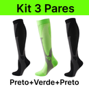 kit 3 Pares Meiaos De Compressão Correndo Esportivas De Ciclismo Joelho De Alta Varizes Alívio Da Dor Plantar AntiFadiga