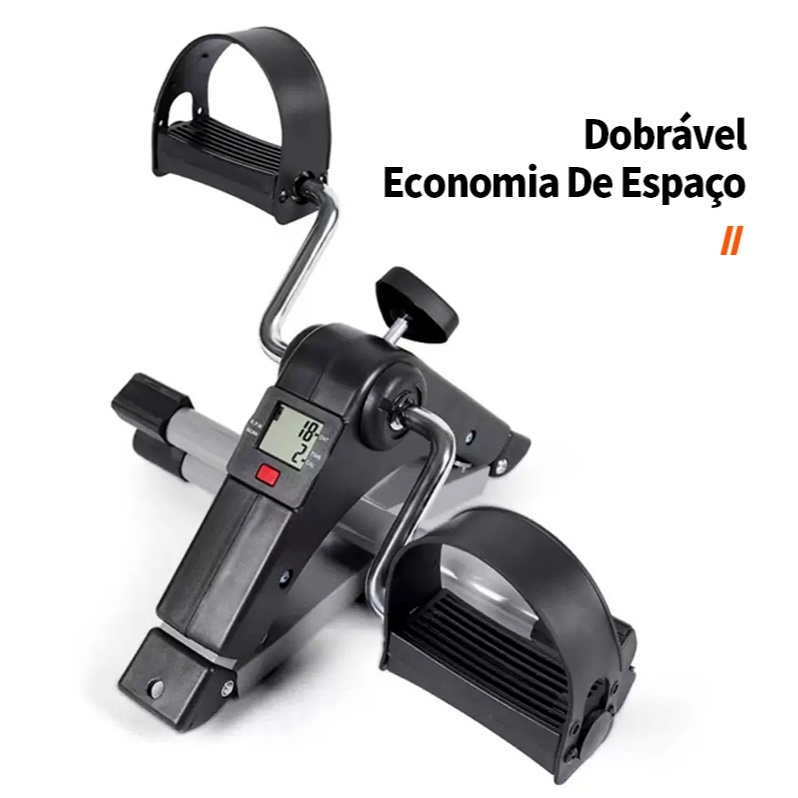 Mini Bike Ergométrica Pernas Braços Fisioterapia Cicloergometro Pedalinho Monitor LCD