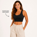Kit 4 Top Cropped Academia Forro Duplo Microfibra Feminino