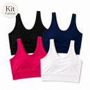 Kit 4 Top Cropped Academia Forro Duplo Microfibra Feminino