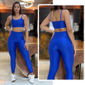Conjunto Feminino de Academia Calça Legging + Top com Alta Compressão e Zero Transparência